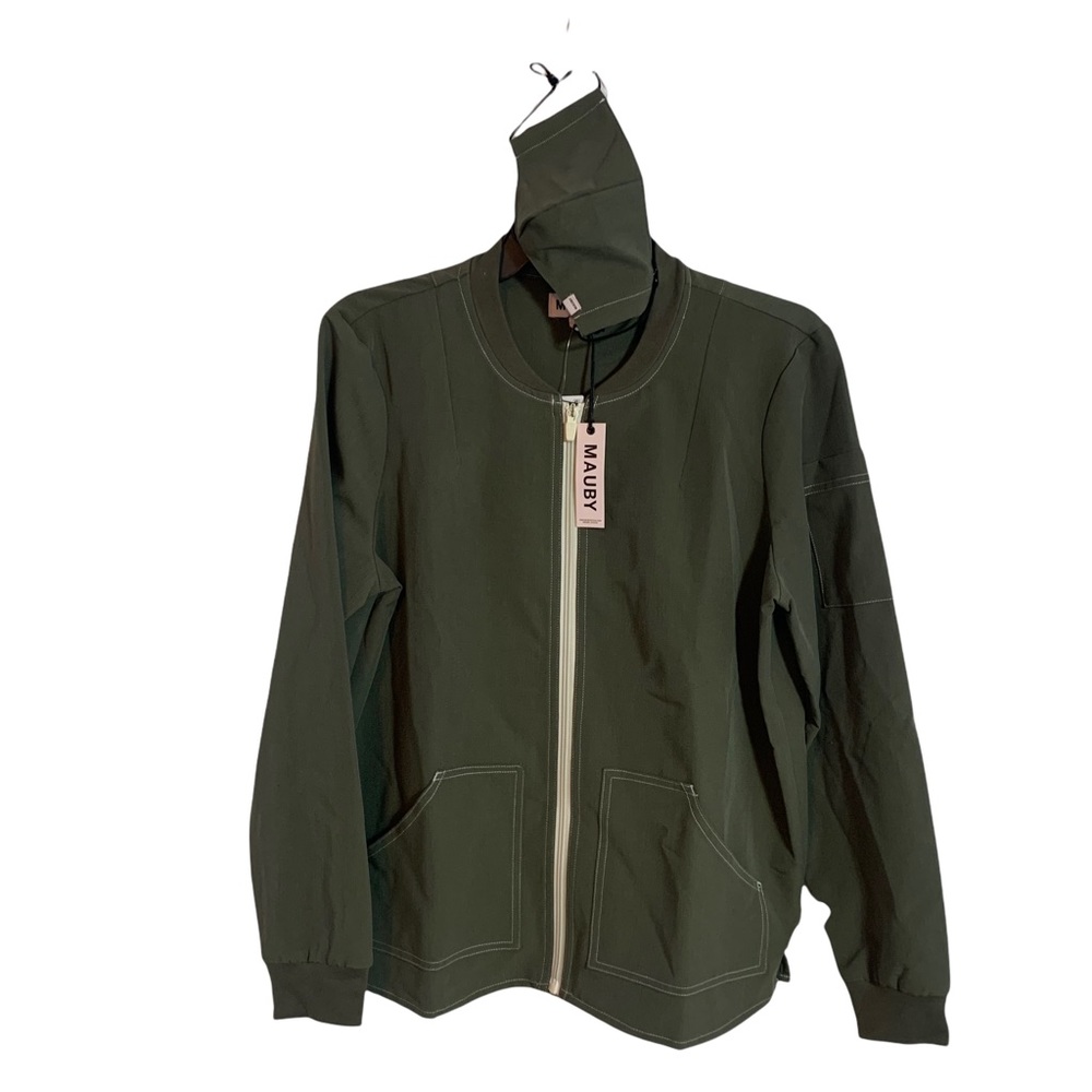womens nordstrom mauby olive jacket Blazer Matching Mask Size M NWT.
3703